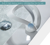 CascadePure – Mitigeur Lavabo Effet Cascade Blanc Moderne
