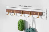 Porte-Manteaux Mural en Bois Noir – Patère Design Moderne à 5 Crochets