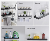 Étagère d’Angle Murale en Aluminium – Organiseur Sans Perçage pour Salle de Bain & Douche