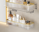CrystalCorner – Étagère d’Angle Auto-Adhésive en Acrylique pour Salle de Bain