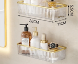 CrystalCorner – Étagère d’Angle Auto-Adhésive en Acrylique pour Salle de Bain