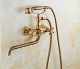 Robusta Douche Set Murale – Mitigeur en Laiton avec Douchette et Bec Longue | Style Rétro Élégant