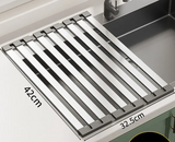 FlexiRack – Égouttoir Extensible et Pliable en Acier Inoxydable 304 pour Évier de Cuisine
