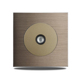 Prise Murale Aluminium Brossé Marron Multiport Élégance – Prise Schuko avec USB et RJ45 | Installation Encastrée | Connectivité Moderne