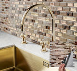 Carreaux Muraux Adhésifs 3D Effet Mosaïque Dorée