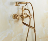 Robusta Douche Set Murale – Mitigeur en Laiton avec Douchette et Bec Longue | Style Rétro Élégant