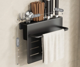 Support Mural pour Couteaux avec Rangement Planche à Découper – Étagère de Cuisine en Acier Inoxydable