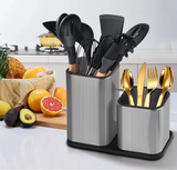 KnifeMaster – Bloc à Couteaux Universel en Acier Inoxydable, Antibactérien