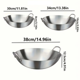 ProWok – Grand Wok en Acier Inoxydable avec Doubles Poignées