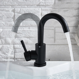 Robinet de lavabo en acier inoxydable avec mitigeur eau chaude et froide finition noire ou brossée