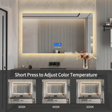 ClarityPro Miroir LED Rectangulaire 60 x 80 cm – Anti-Buée, Affichage de Température et 3 Modes de Lumière