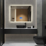 ClarityPro Miroir LED Rectangulaire 60 x 80 cm – Anti-Buée, Affichage de Température et 3 Modes de Lumière