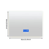 ClarityPro Miroir LED Rectangulaire 60 x 80 cm – Anti-Buée, Affichage de Température et 3 Modes de Lumière