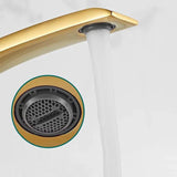 Robinet de lavabo incurvé moderne en laiton avec mitigeur eau chaude et froide