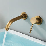 Robinet Mural Lavabo Doré Brossé Rotation Totale Élégance Murale – Mitigeur Encastré | Rotation 360° | Design Moderne Salle de Bain