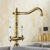 Mitigeur de Cuisine Bronze à Double Levier – Eau Chaude & Froide