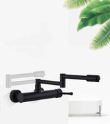 Robinet Mural AquaTurn Noir – Mitigeur Cuisine Pivotant 360° avec Eau Chaude & Froide