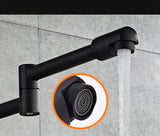 Robinet Mural AquaTurn Noir – Mitigeur Cuisine Pivotant 360° avec Eau Chaude & Froide