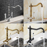 Mitigeur de Cuisine Bronze à Double Levier – Eau Chaude & Froide