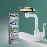 Robinet de lavabo design avec effet cascade et quatre modes de jet