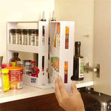 Étagère Rotative 2 Niveaux – Organisateur Pratique pour Cuisine, Salle de Bain et Bureau