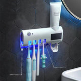 PureDent Porte-Brosses à Dents UV Solaire avec Distributeur de Dentifrice