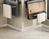 Support Mural pour Couteaux avec Rangement Planche à Découper – Étagère de Cuisine en Acier Inoxydable