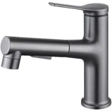 Mitigeur de Lavabo Extractible Blanc en Laiton Brossé avec Douchette Intégrée
