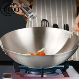 ProWok – Grand Wok en Acier Inoxydable avec Doubles Poignées