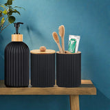 BambooZen – Set Organisateur de Salle de Bain 3 Pièces pour Lavabo