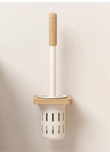 Support WC Mural Noyer & Acier – Porte-Brosse Hygiénique pour Salle de Bain, Installation Sans Perçage