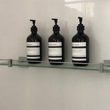 AmberGlow Trio – Set de Distributeurs Rechargeables 500 ml pour Shampooing, Gel Douche et Savon