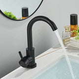 Robinet de lavabo rotatif en acier inoxydable finition nickel noir avec levier unique