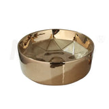 Aurora Luxe – Vasque Ronde en Céramique Peinte à la Main avec Robinet Doré