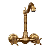 Mitigeur Mural Vintage en Laiton Antique – Cuisine et Salle de Bain – Eau Chaude & Froide