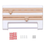 Support Multifonction 4-en-1 pour Cuisine– Organiseur Mural avec Porte-Rouleaux, Distributeur, Étagère et Coupe-Film