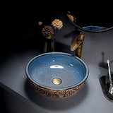 Vasque ronde en céramique avec robinet – Design moderne et élégant