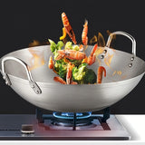 ProWok – Grand Wok en Acier Inoxydable avec Doubles Poignées