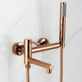 Mitigeur mural pour baignoire avec bec pivotant et douchette – Robinet de bain en acier inoxydable avec eau chaude et froide