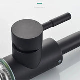 Robinet de lavabo rotatif en acier inoxydable finition nickel noir avec levier unique
