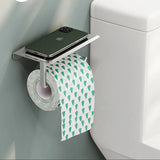 SmartShelf Élégance – Porte-Papier Toilette en Aluminium avec Étagère pour Smartphone