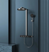 Colonne de douche thermostatique encastrée en laiton – Ensemble haut de gamme avec pomme de douche effet pluie