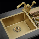 Bonde de Lavabo Aurelio en Acier Inoxydable Doré