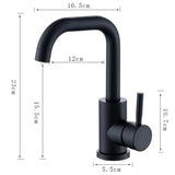 Robinet de lavabo rotatif en acier inoxydable finition nickel noir avec levier unique