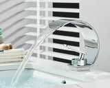 Robinet de lavabo cascade ultra-fin en laiton – Mitigeur moderne pour salle de bain avec eau chaude et froide