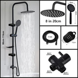 Ensemble de douche pluie avec mitigeur et douchette – système pour baignoire en acier inoxydable finition noire ou chromée