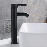 Robinet de lavabo noir mat en acier inoxydable avec mitigeur eau chaude et froide