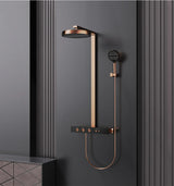 Colonne de douche thermostatique encastrée en laiton – Ensemble haut de gamme avec pomme de douche effet pluie