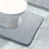 Tapis de Salle de Bain U-Shape SoftStripe – Doux, Antidérapant & Séchage Rapide
