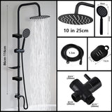 Ensemble de douche pluie avec mitigeur et douchette – système pour baignoire en acier inoxydable finition noire ou chromée